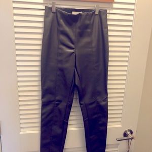 Faux leather cropped pant
